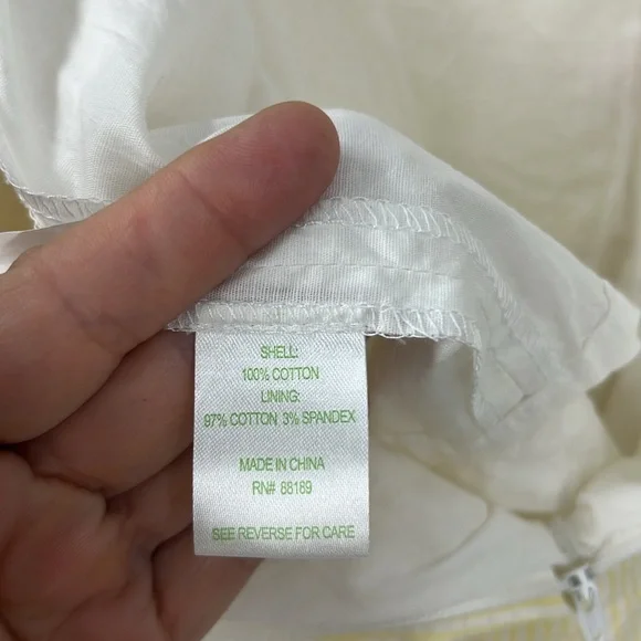 LILLY PULITZER YELLOW & WHITE SEERSUCKER HORSESHOE Ric rac border SKORT 8 - Picture 11 of 11